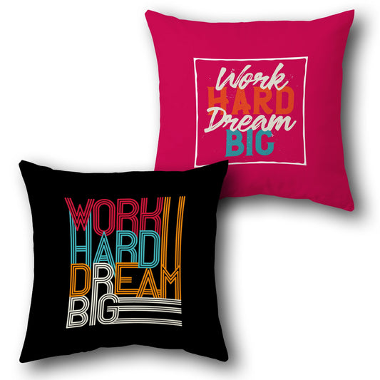 "Work Hard Dream Big" Motivational Cushion (Single, Front & Back)
