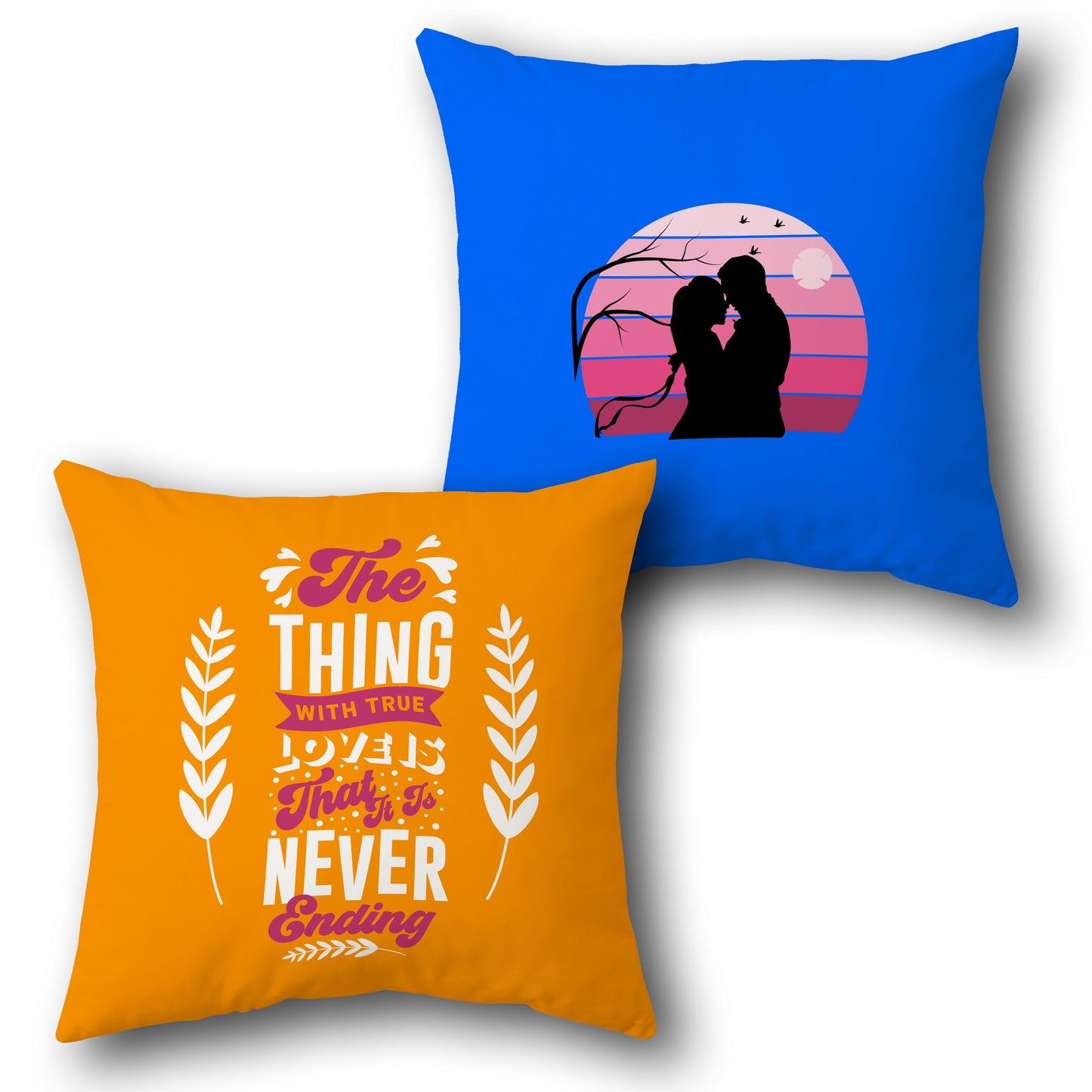 "The Thing With True Love - Never Ending" Romantic Cushion (Single, Front & Back)