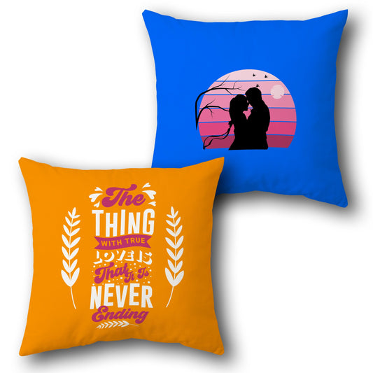 "The Thing With True Love - Never Ending" Romantic Cushion (Single, Front & Back)