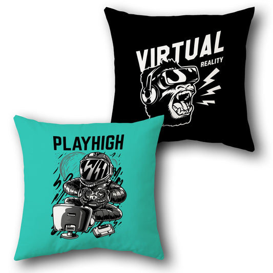 "Play High Virtual Reality Cushion (Front & Back)"