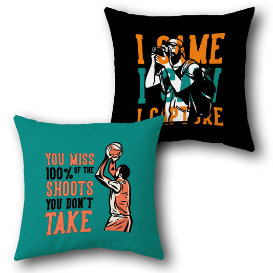 "Capture Shots Motivation Cushion (Front & Back)"