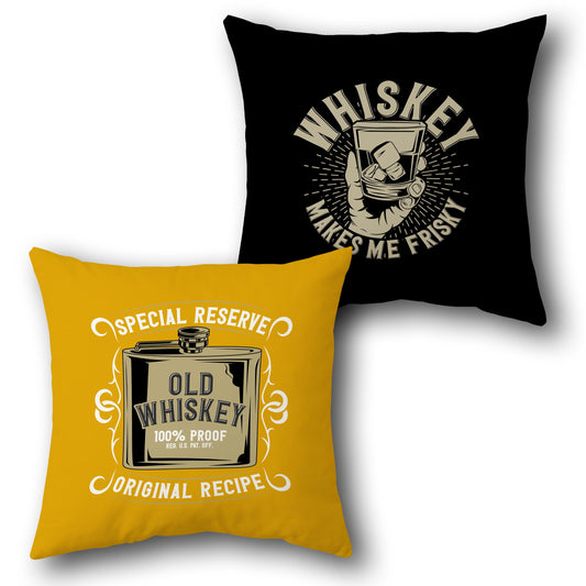 "Old Whiskey Frisky Cushion (Front & Back)"