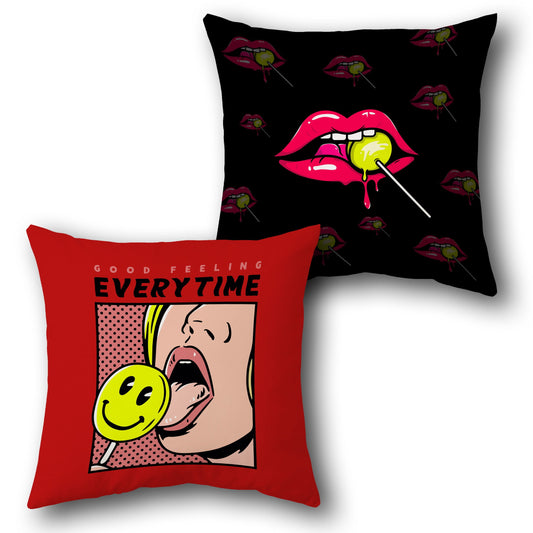 "Good Feeling Lollipop Cushion (Front & Back)"