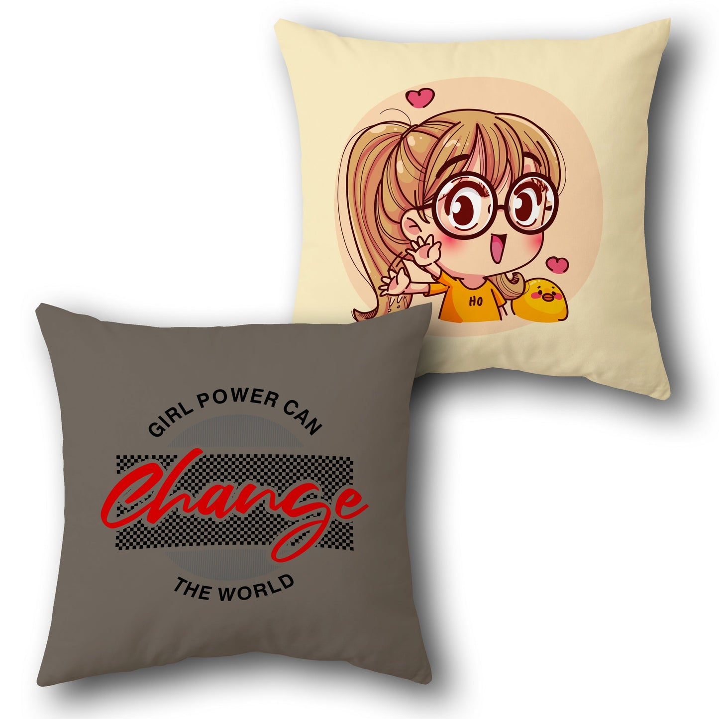 "Girl Power Change Cushion (Front & Back)"