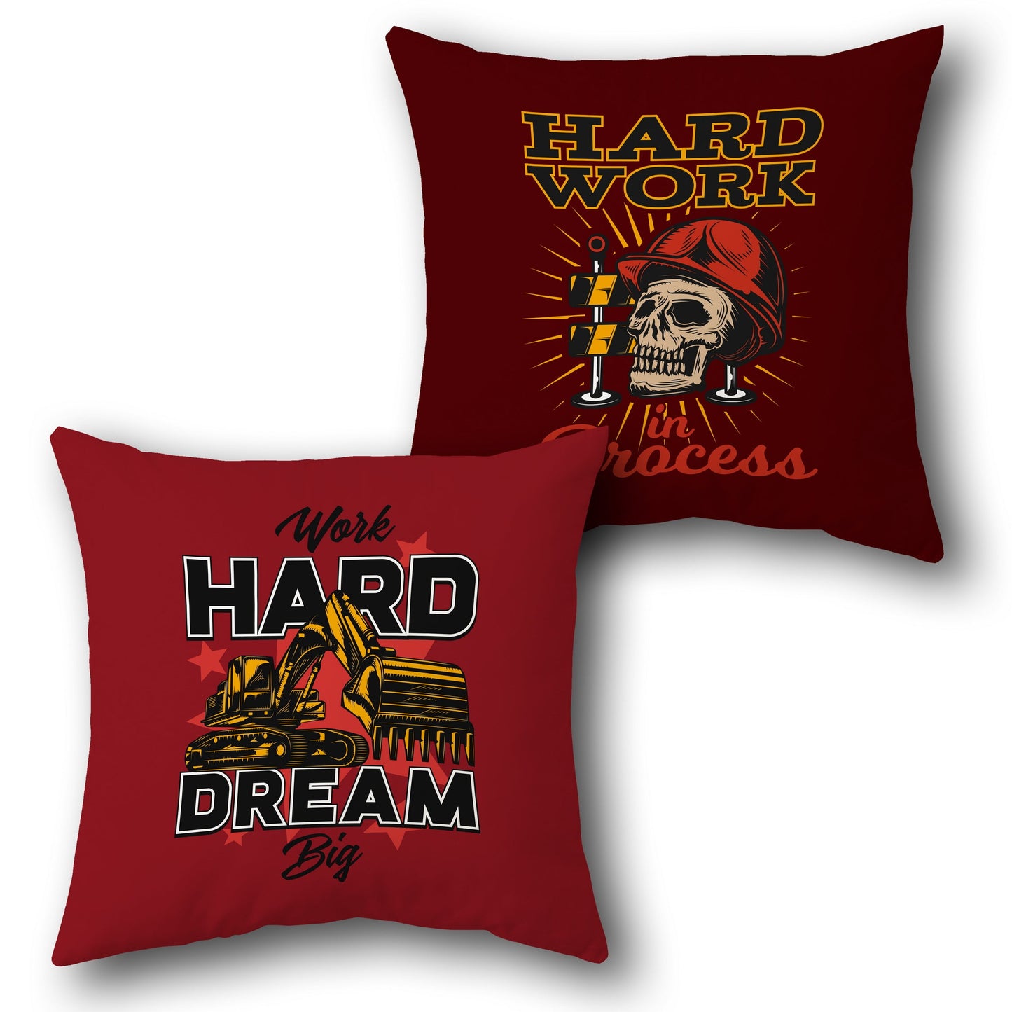 Work Hard Dual-Design Cushion (Front & Back)