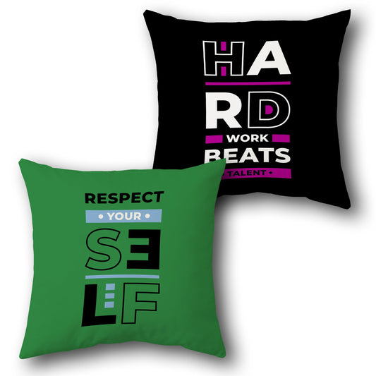 Hard Work Respect Self Cushion (Single, Front & Back)