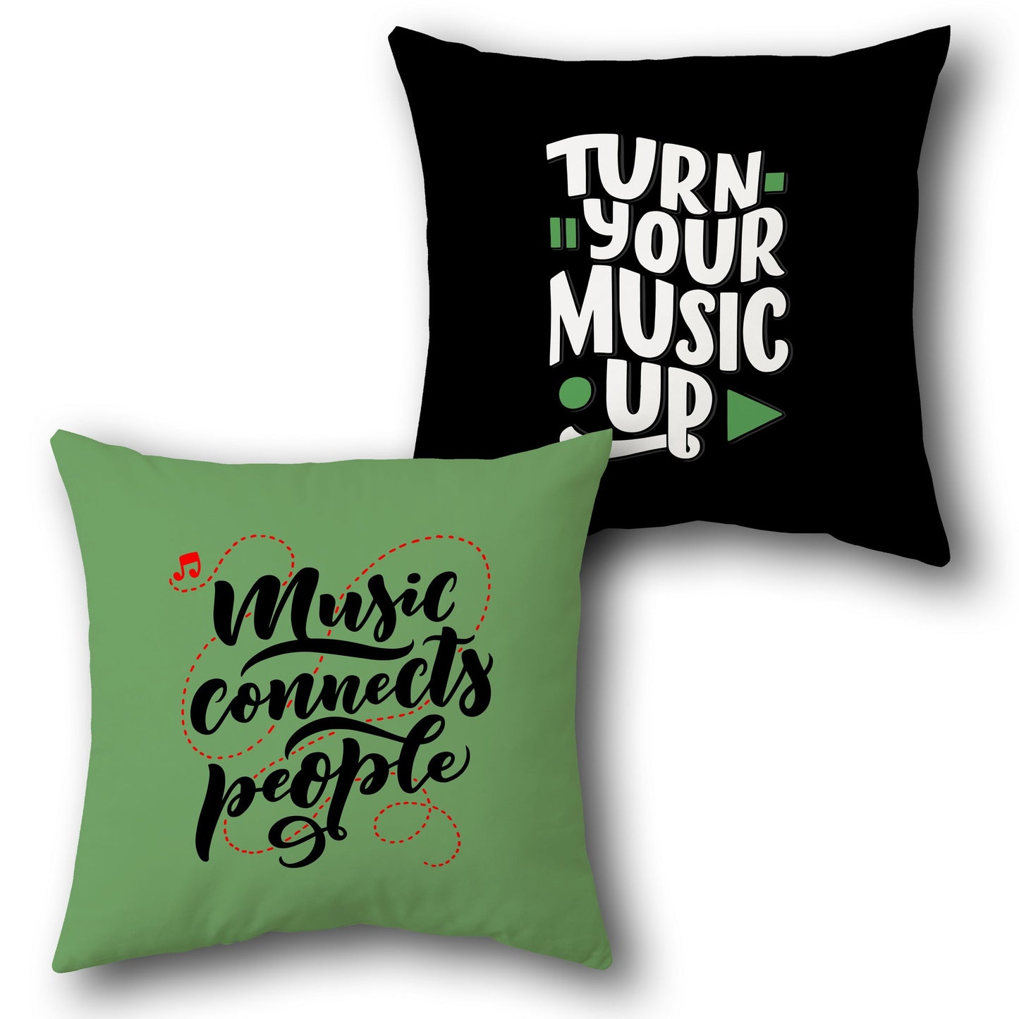 "Turn Your Music Up" Inspirational Cushion (Front & Back)