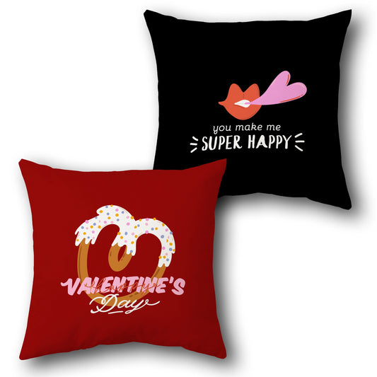 Valentine's Happiness Single Cushion (Front & Back)