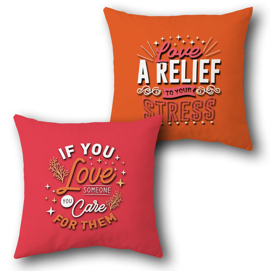 Love and Care Single Cushion (Front & Back)