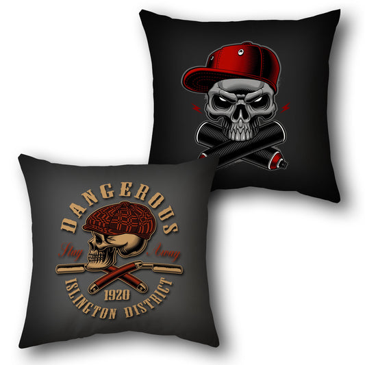Dangerous Skull Single Cushion (Front & Back)