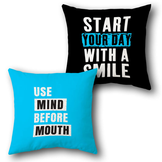 Smile and Think Single Cushion (Front & Back)