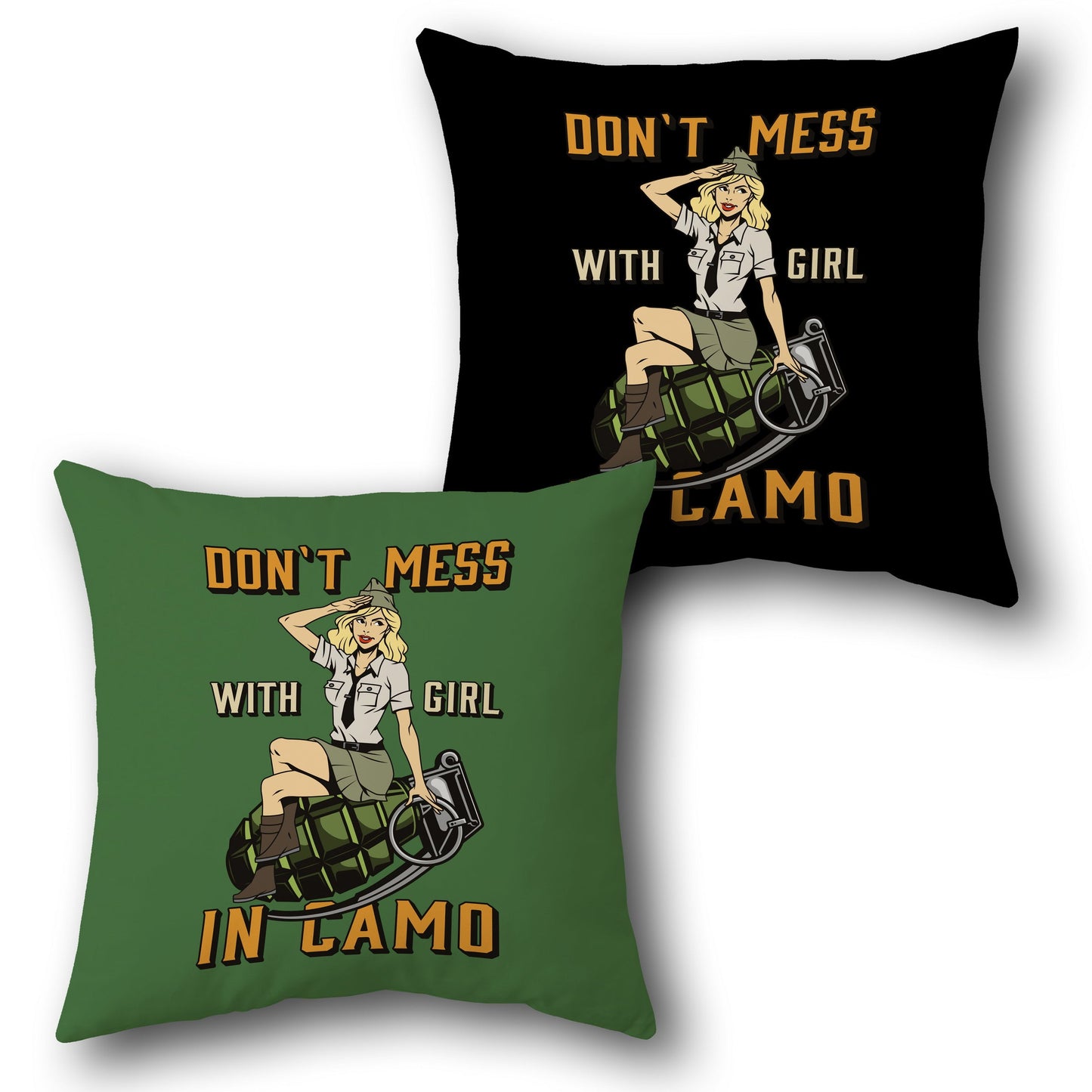 Camo Girl Single Cushion (Front & Back)