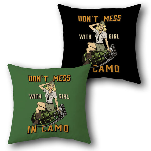 Camo Girl Single Cushion (Front & Back)