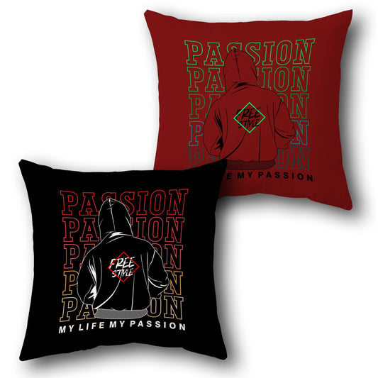 "My Life My Passion & Free Style Cushion (Front & Back)"