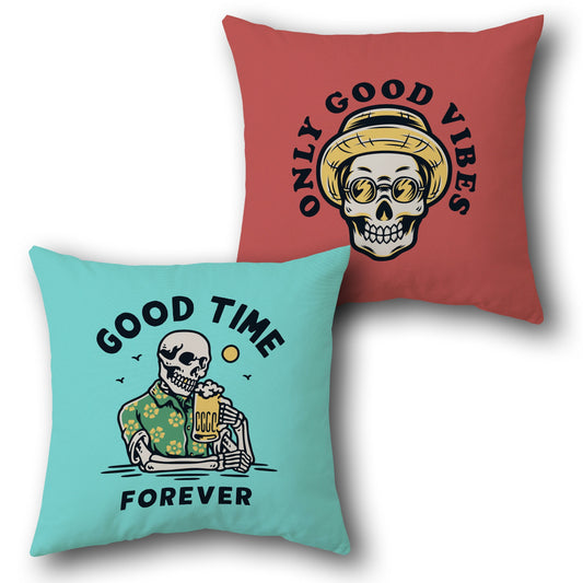 "Good Time Forever (Front) & Only Good Vibes (Back) Cushion"