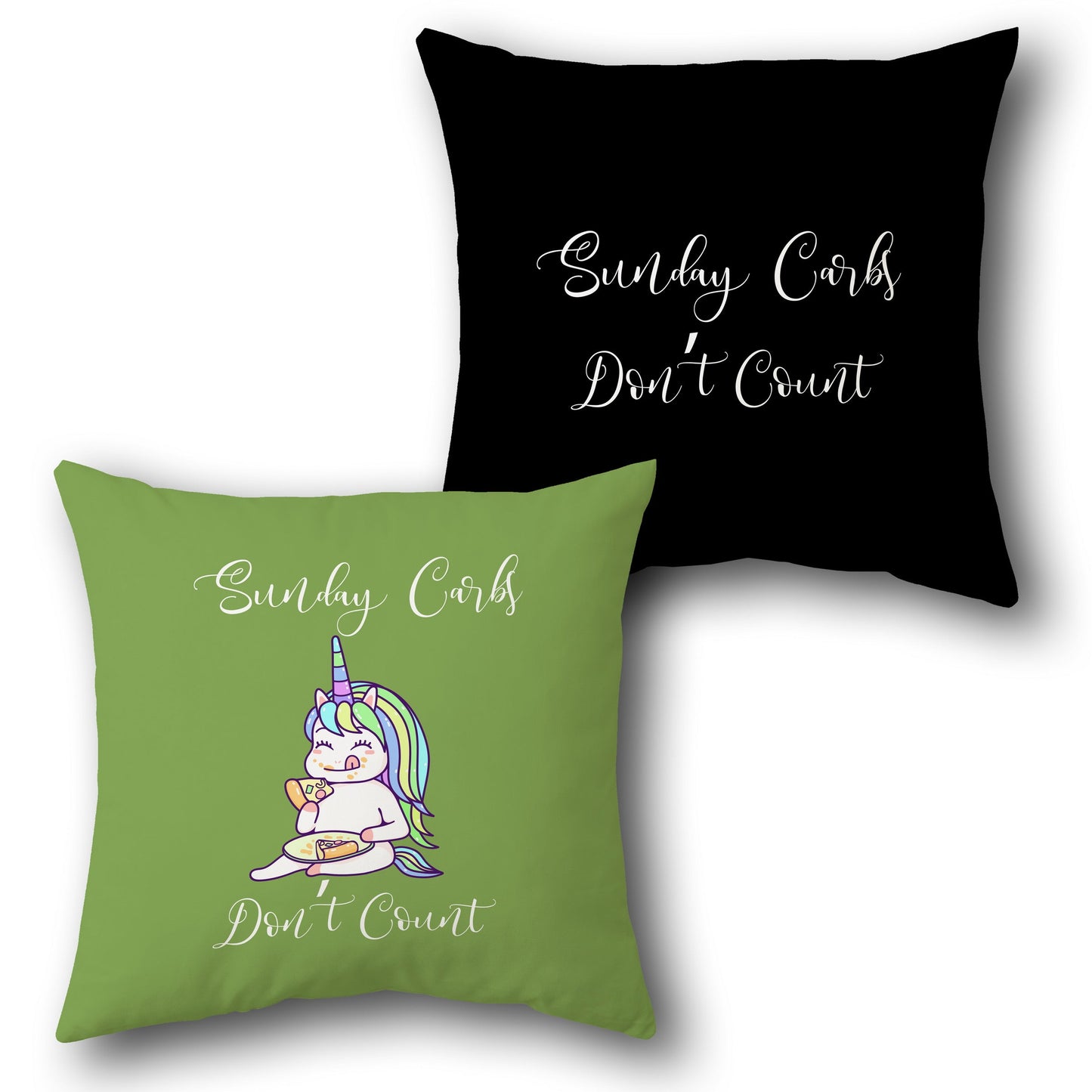 Sunday Carbs Unicorn Cushion (Front & Back)
