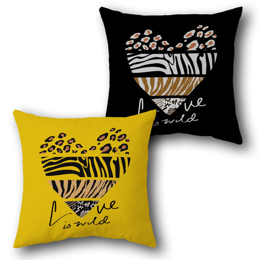 Love is Wild Animal Print Cushion (Front & Back)