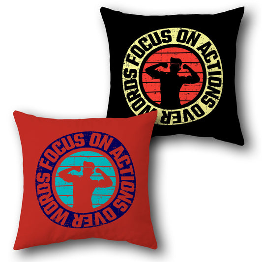 "Focus on Actions" Cushion Single (Front & Back)