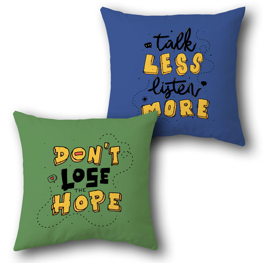 "Talk Less Listen More" Cushion (Front & Back)