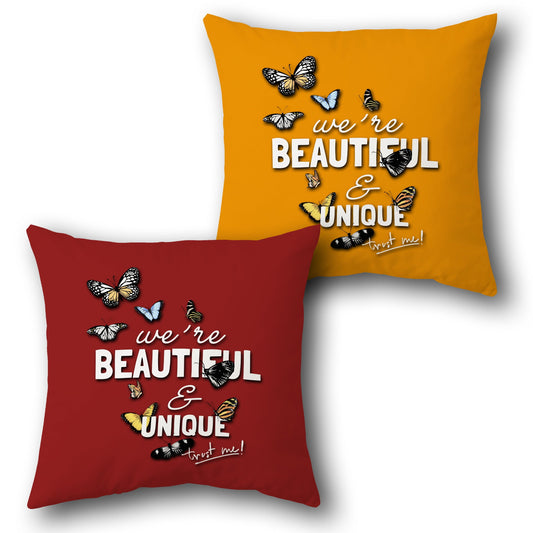 "Beautiful & Unique" Cushion (Front & Back)