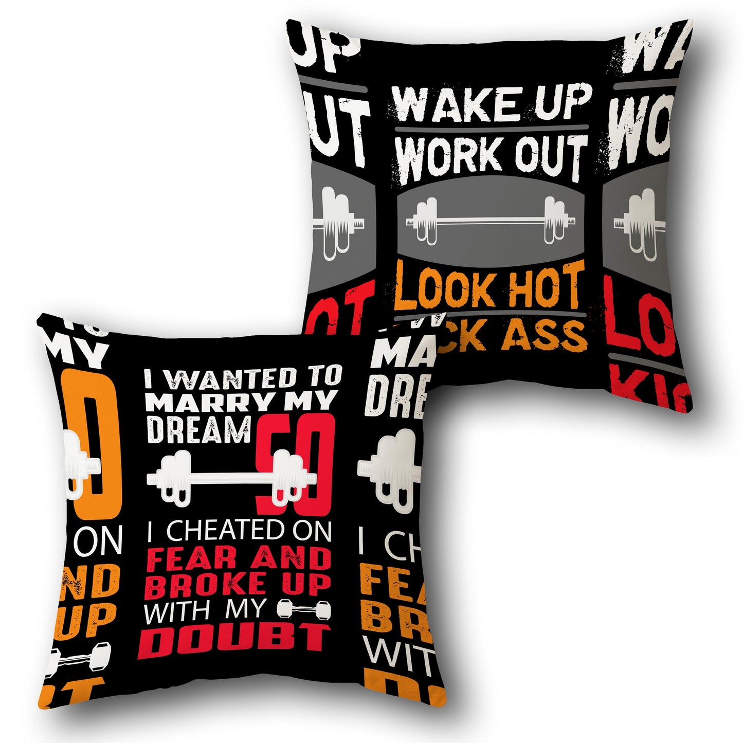 Fitness Motivational Cushion (Front & Back)