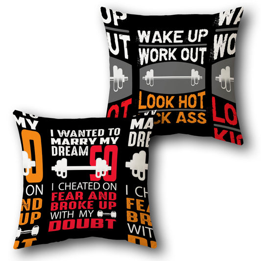 Fitness Motivational Cushion (Front & Back)