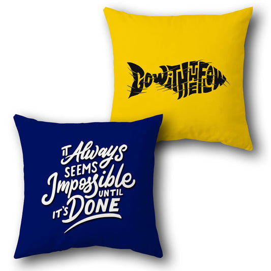 Motivational Go With The Flow Cushion (Front & Back)