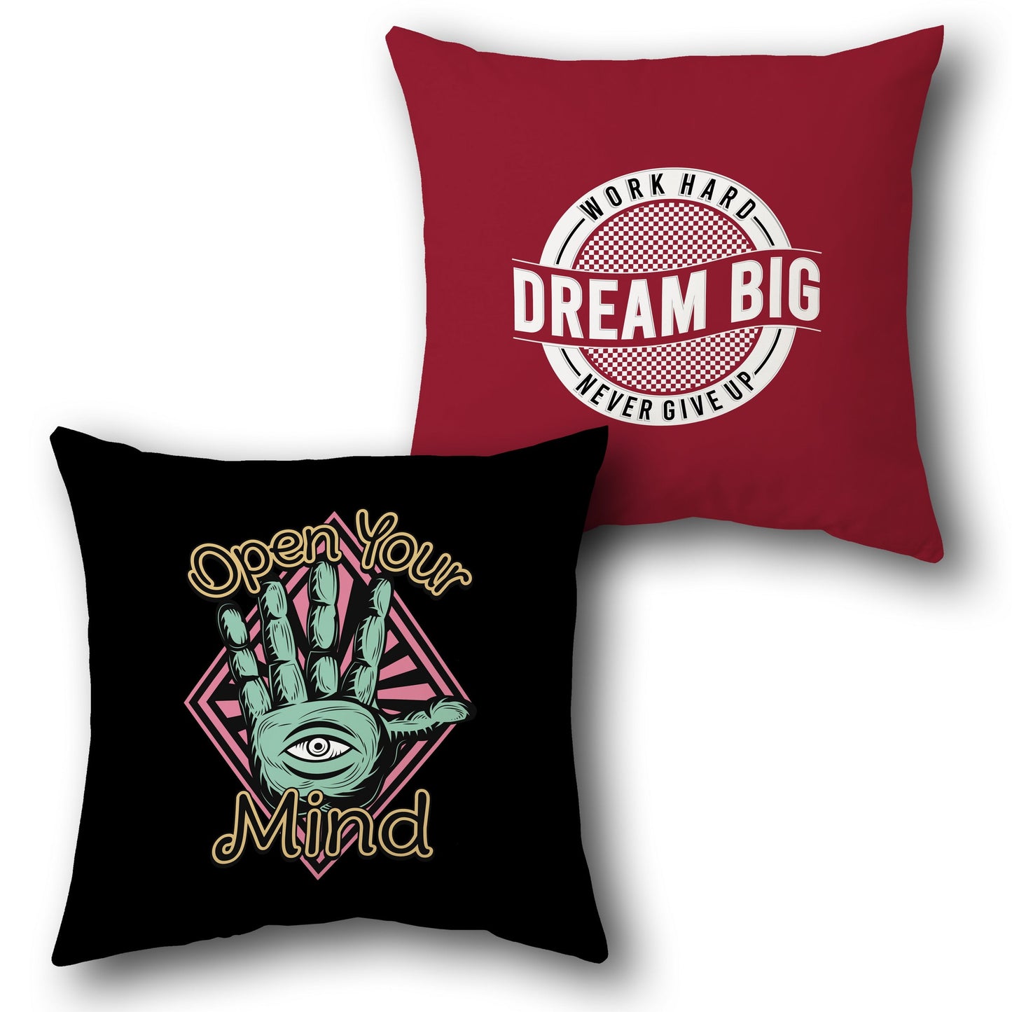 "Open Your Mind, Dream Big" Inspirational Cushion ( Front & Back)