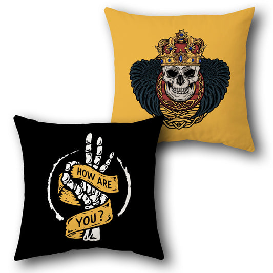 "How Are You?" Skull King Cushion (Front & Back)