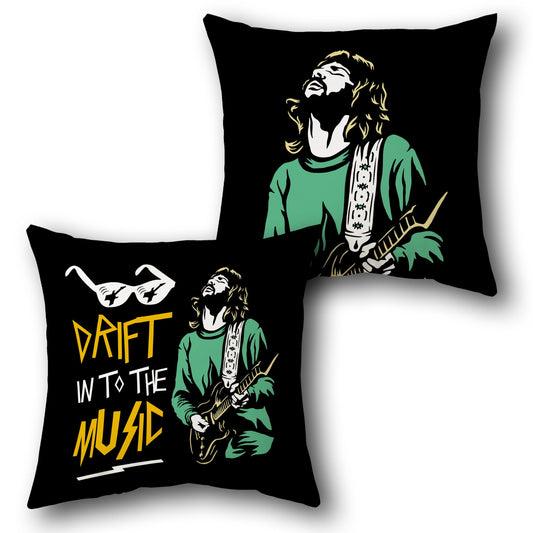 "Drift to the Music" Guitarist Cushion (Front & Back)