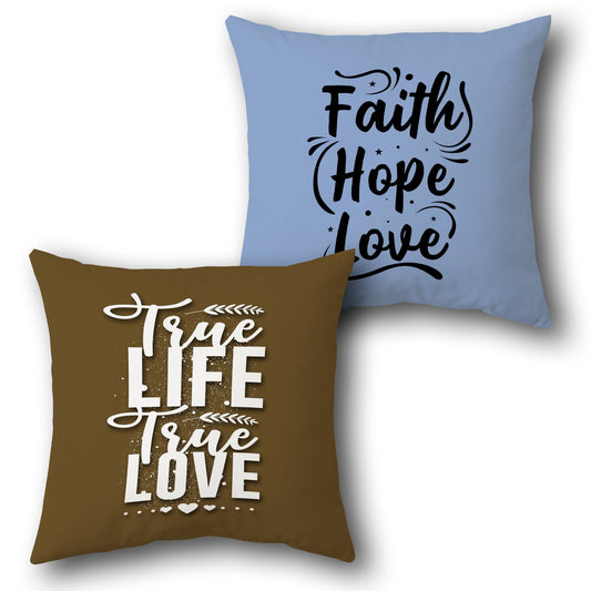 "True Life True Love" Inspirational Cushion (Front & Back)