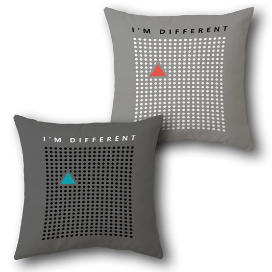 "I'm Different" Geometric Cushion (Front & Back)