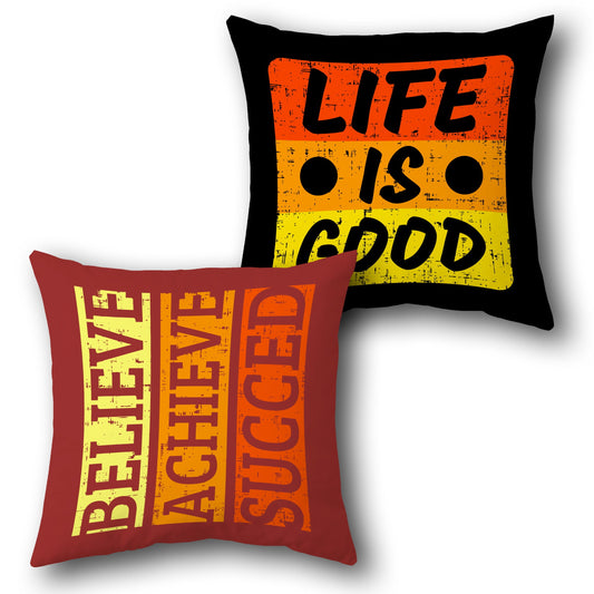 "Life Is Good" Motivational Cushion (Front & Back)