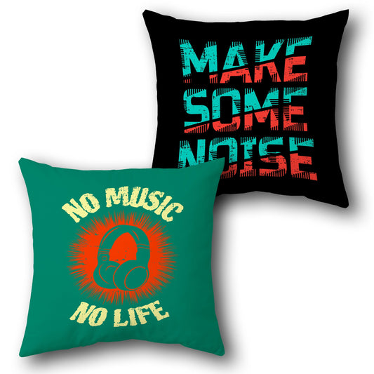 "Make Some Noise" Music Lover Cushion (Front & Back)