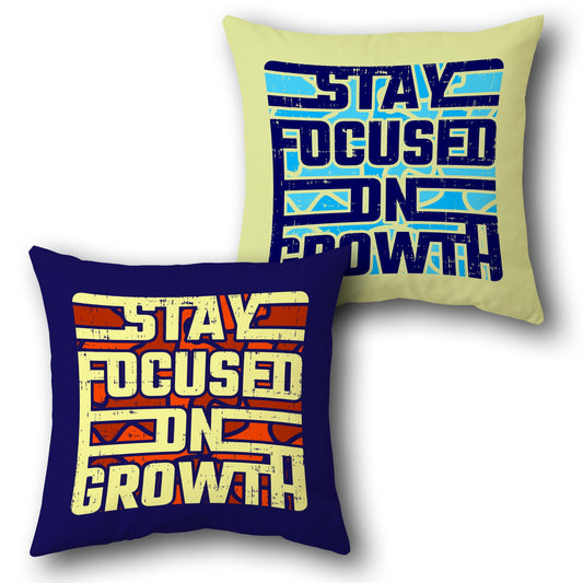 "Stay Focused on Growth" Motivational Cushion (Front & Back)