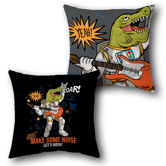 "Rocking Dino Astronaut" Cushion (Front & Back)
