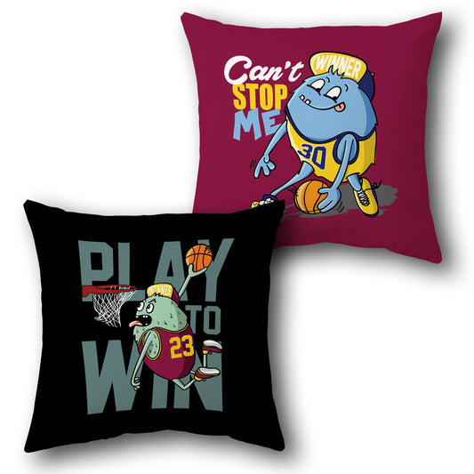 "Play to Win" Monster Basketball Cushion (Front & Back)