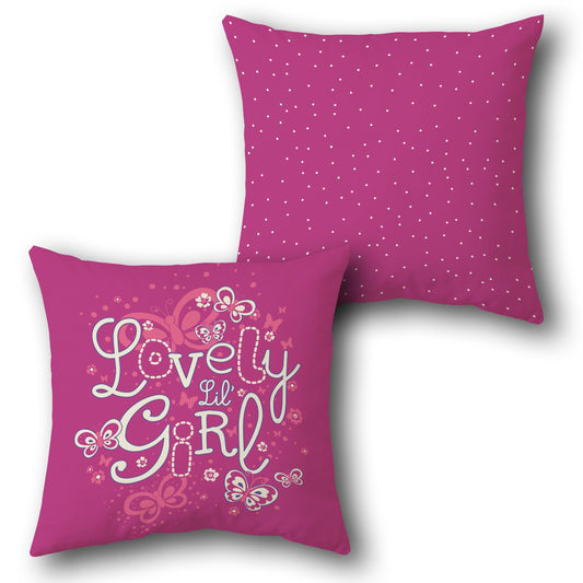 Lovely Lil' Girl Butterfly Cushion (Single, Front & Back)