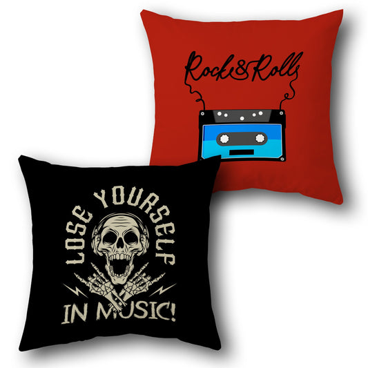 Rock & Roll Music Skull Cushion (Front & Back)