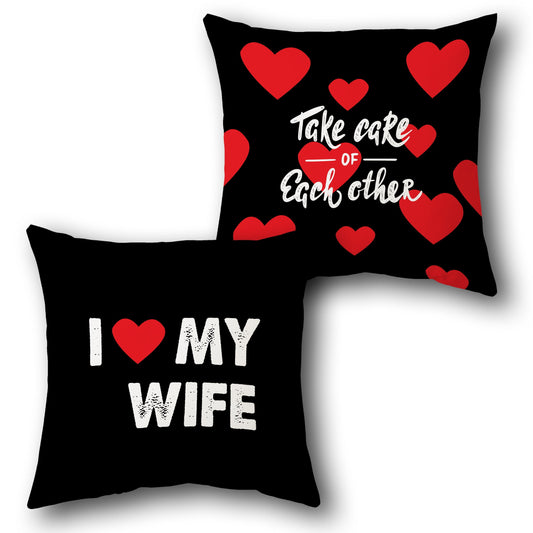 I Love My Wife Care Cushion (Front & Back)