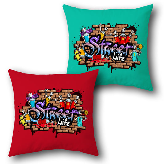 Street Life Graffiti Cushion (Front & Back)