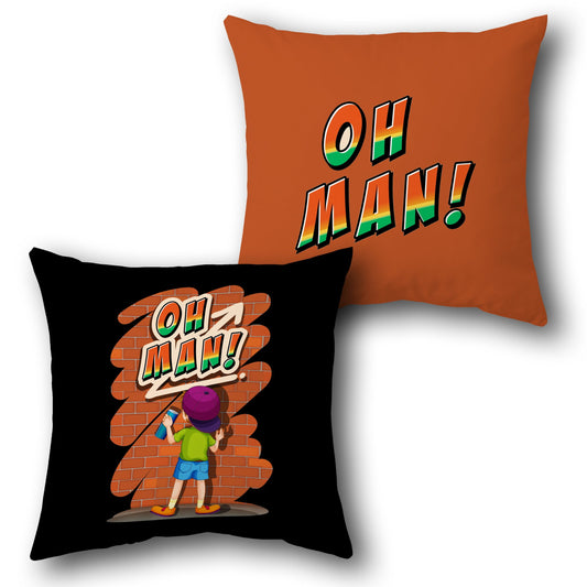 Oh Man Graffiti Cushion (Front & Back)