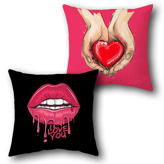 Love You Heart Cushion (Front & Back)