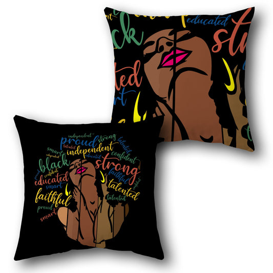 Black Empowerment Cushion (Front & Back)