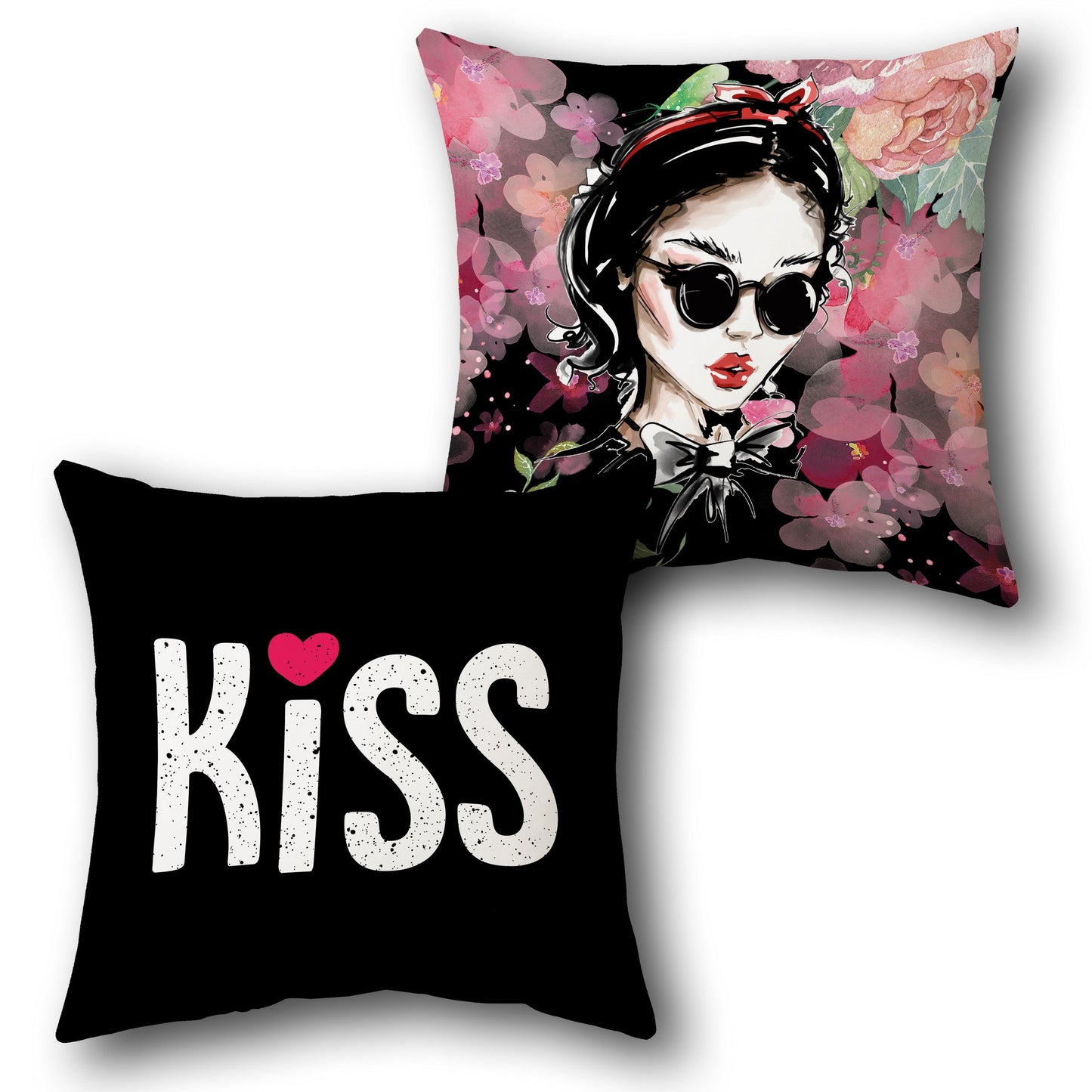 Kiss Floral Cushion (Front & Back)