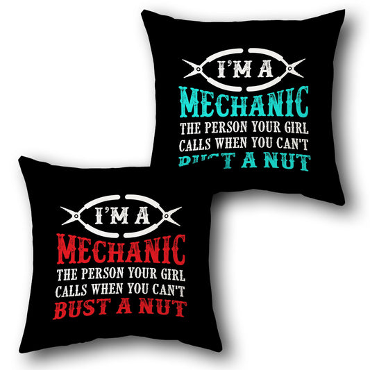 Mechanic Bust a Nut Cushion (Front & Back)