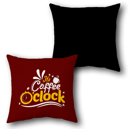 "It's Coffee O'Clock" Single Cushion (Front & Back)