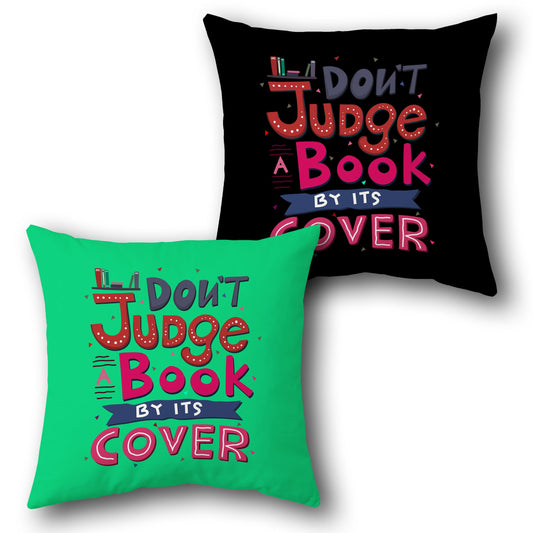 "Don't Judge a Book" Single Cushion (Front & Back)