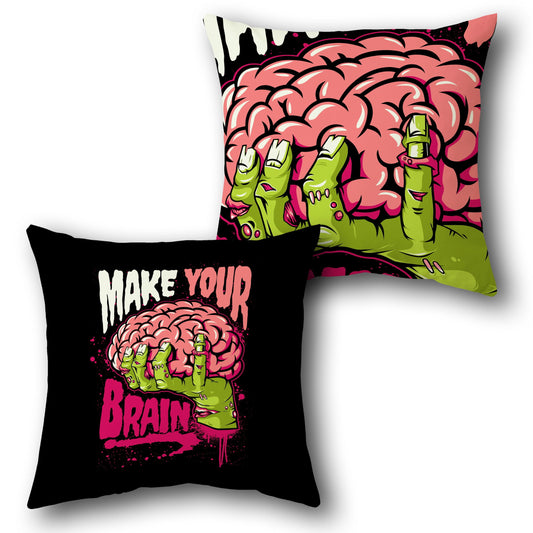 "Make Your Brain" Single Cushion (Front & Back)