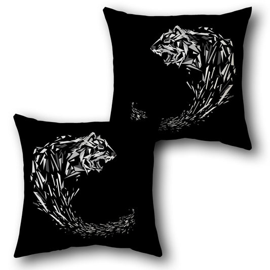 Geometric Tiger Cushion (Single, Front & Back)